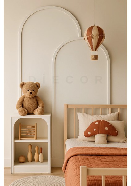 Modern Dekoratif Oval Ahşap Duvar Paneli Seti – Montaja Hazır Kendin Yap Boyanabilir Mdf Kiti