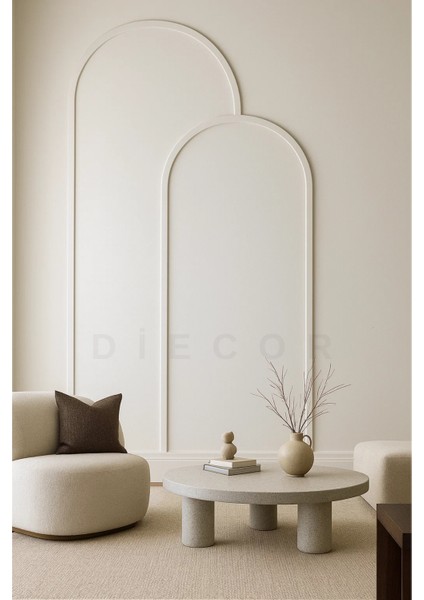 Modern Dekoratif Oval Ahşap Duvar Paneli Seti – Montaja Hazır Kendin Yap Boyanabilir Mdf Kiti modelleri