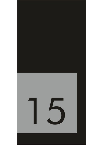 Daire Kapı Numarası Siyah - Aynalı Silver No:15