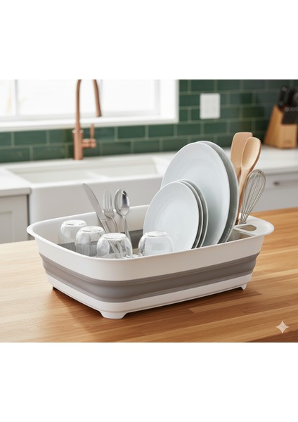 Katlanabilir Bulaşıklık Kurutmalık Tabaklık – Silikon Tezgah Üstü Yer Tasarruflu Mutfak Düzenleyici fiyatları