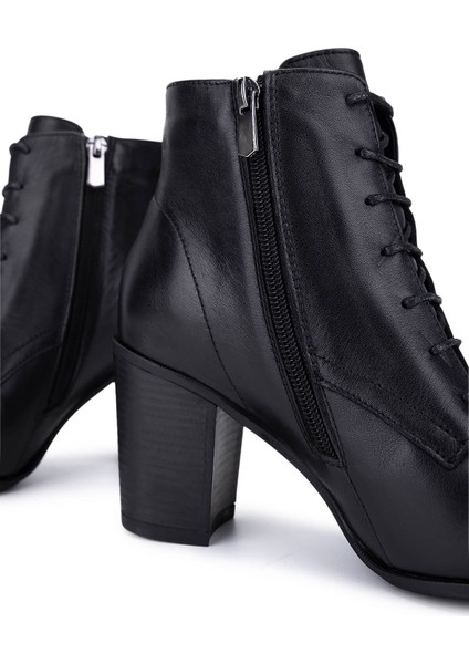 Kadın Hakiki Deri Siyah Deri Topuklu Bot 488 10026 Bn Bot SK25-26 Sıyah Dr indirimleri