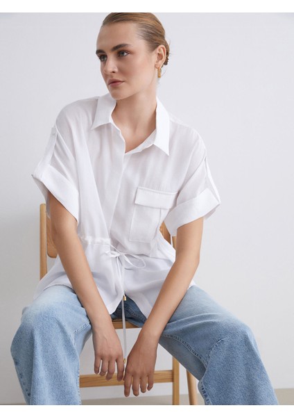 Yeni Sezon Modal Karışımlı Oversize Kadın Gömlek