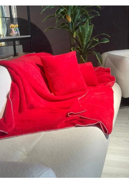 Wellsoft Tek Kişilik Tv Battaniye ve Kırlent Seti | Fuşya |150 x 200 cm fırsatları