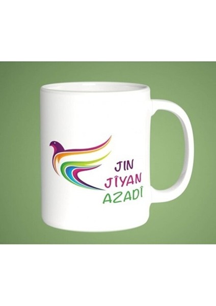 Kürtçe Porselen Kupa - Jin Jiyan Azadî