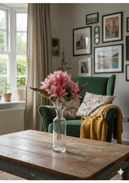 Pembe Çan Çiçeği ve Kırmızı Kılıç Çiçeği Aranjmanı Özel Gün Ev Dekorasyon fiyatları