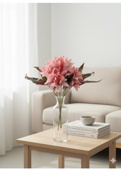 Pembe Çan Çiçeği ve Kırmızı Kılıç Çiçeği Aranjmanı Özel Gün Ev Dekorasyon fırsatları