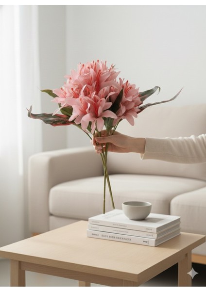 Pembe Çan Çiçeği ve Kırmızı Kılıç Çiçeği Aranjmanı Özel Gün Ev Dekorasyon indirimleri