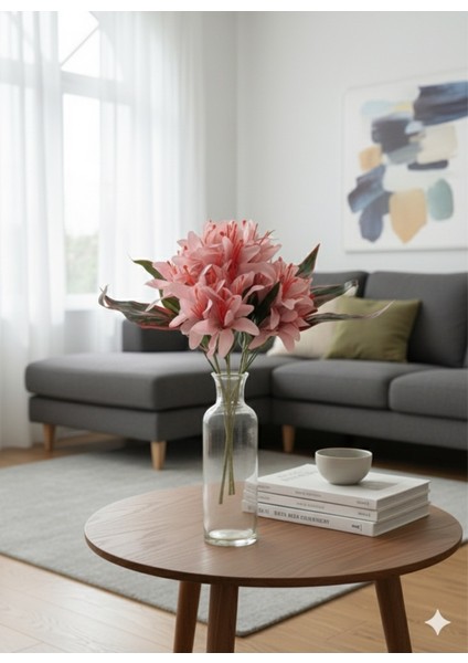 Pembe Çan Çiçeği ve Kırmızı Kılıç Çiçeği Aranjmanı Özel Gün Ev Dekorasyon