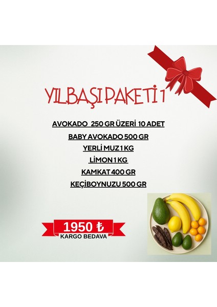Yılbaşı Meyve Paketi 1 Avokado ve Taze Meyveler