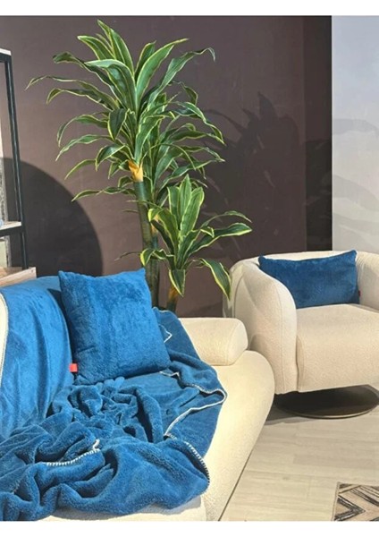 Wellsoft Tek Kişilik Tv Battaniye ve Kırlent Seti | Mavi |150 x 200 cm modelleri