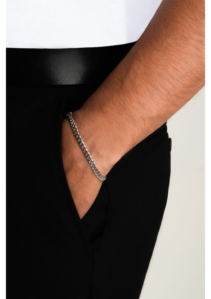 Theron Gümüş Erkek Zincir Bileklik fırsatları