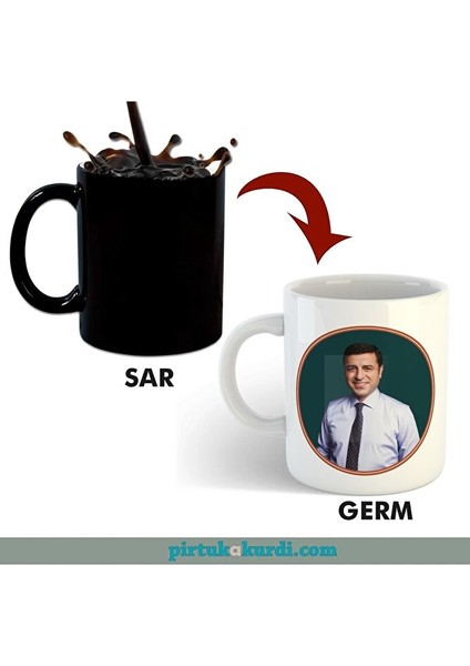 Selahattin Demirtaş Resimli Sihirli Porselen Kupa Bardak - Demirtaş Kupası