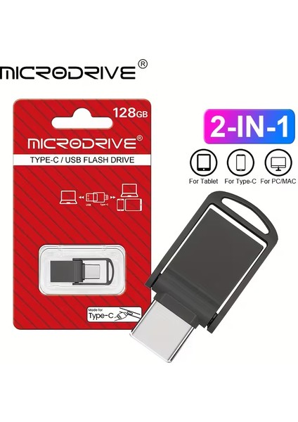 Samsung Xiaomi Redmi Oppo ve Tüm Android Telefonlarla Uyumlu Type-C Flaş Bellek 128 GB Fotograf Video Dosya Aktarımına Uygundur