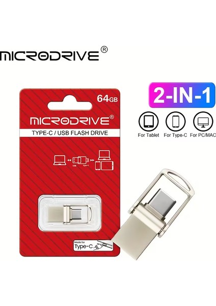 Samsung Xiaomi Redmi Oppo ve Tüm Android Telefonlarla Uyumlu Type-C Flaş Bellek 128 GB Fotograf Video Dosya Aktarımına Uygundur