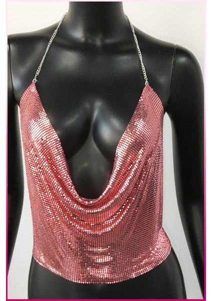 Kristal Taşlı Parlak Crop & Bluz Kolsuz Kayık Yaka Parti Plaj Büstiyer fiyatları