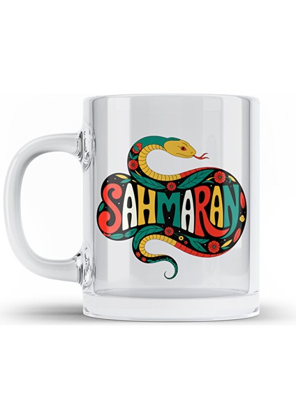 Şahmaran Tasarımlı Şeffaf Camlı Kupa Bardak - Şahmeran Camlı Kupası