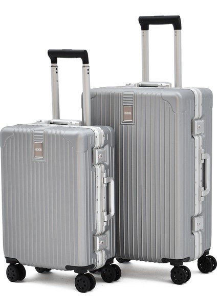 Alüminyum Alaşımlı 2'li Valiz Seti Orta - Kabin Boy – Tsa Kilitli, Ultra Dayanıklı, Sessiz Tekerlek