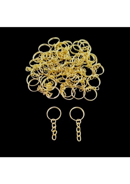 20 mm Makrome Anahtarlık Halkası 50 Adet Zincirli Anahtarlık Halkası