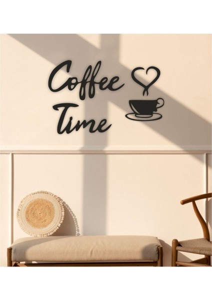 Kahve Köşesi Coffee Time Ahşap Duvar Dekoru – Mutfak & Coffee Bar Duvar Süsü