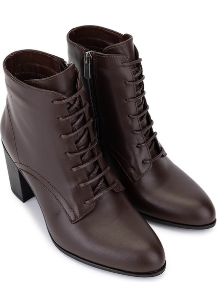 Kadın Hakiki Deri Kahverengi Topuklu Bot 488 10026 Bn Bot SK25-26 Kahve Dr fiyatları