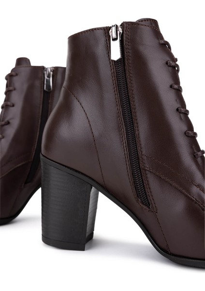 Kadın Hakiki Deri Kahverengi Topuklu Bot 488 10026 Bn Bot SK25-26 Kahve Dr indirimleri