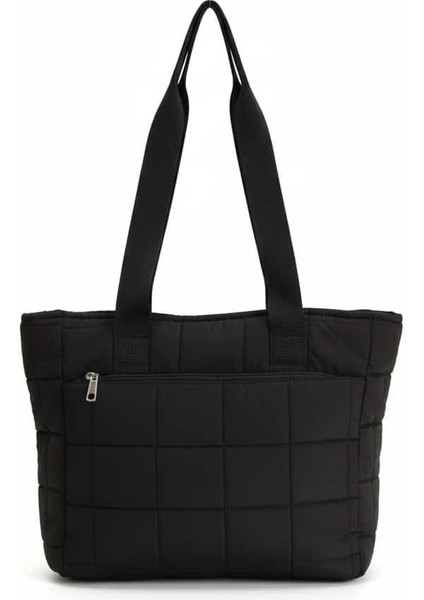 Kapitone Fermuarlı Geniş Hacimli Kadın El Kol ve Omuz Çantası