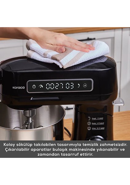 Mutfak Robotu -Profesyonel Döküm -Siyah - Güçlü Motor - Dijital Ekranlı -Mutfak.terazisi.hediyeli fırsatları