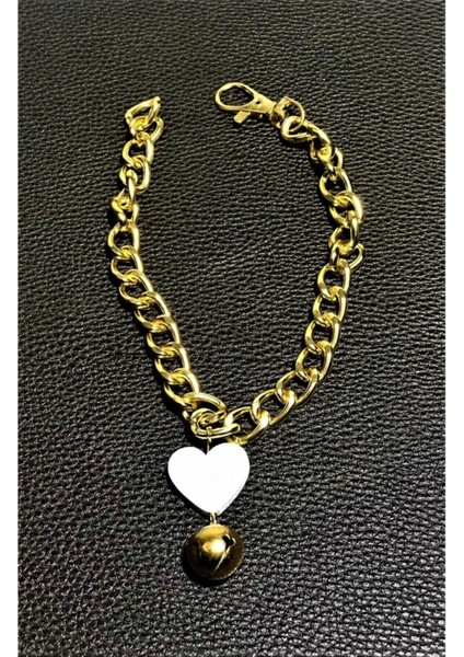 Kedi Tasması Kedi Kolyesi Gold Ayarlanabilir Tasma Çıngıraklı Kalpli fiyatları