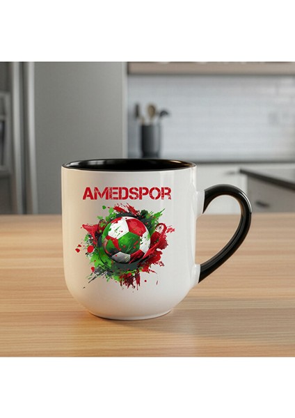 Amedspor Tasarımlı Siyah Elite Kupa Bardak - Amed Spor Futbol Toplu Oval Elite Kupası
