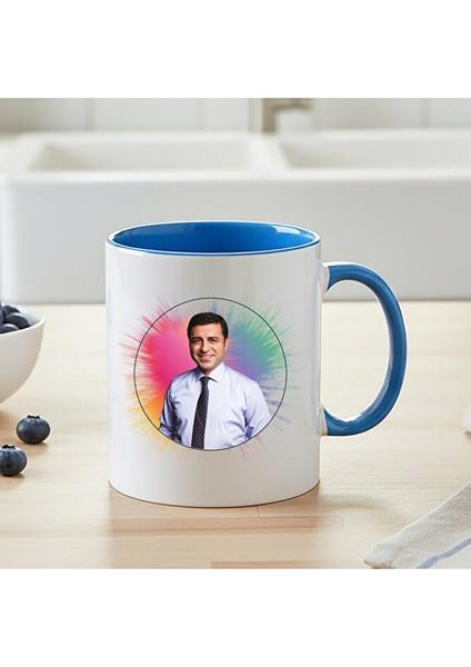Selahattin Demirtaş Kupa Bardak - Selahattin Demirtaş Mavi Renkli Klasik Kupa Bardağı