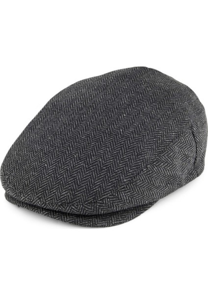 Kışlık Kaşe Şapka Yün Düz Renk Spor London Kasket -Füme Çizgili fırsatları