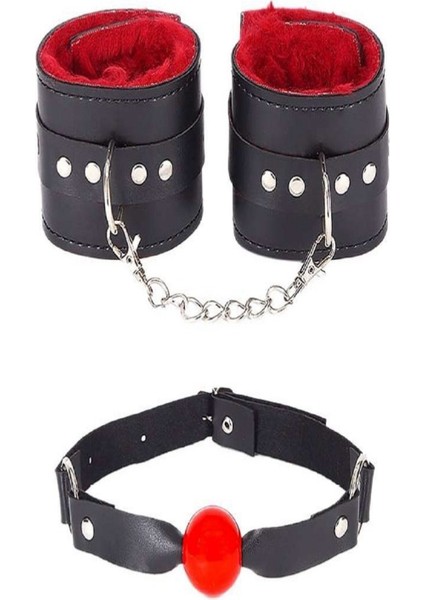 Kırmızı Fantazi Kelepçe Ağız Topu Aksesuar