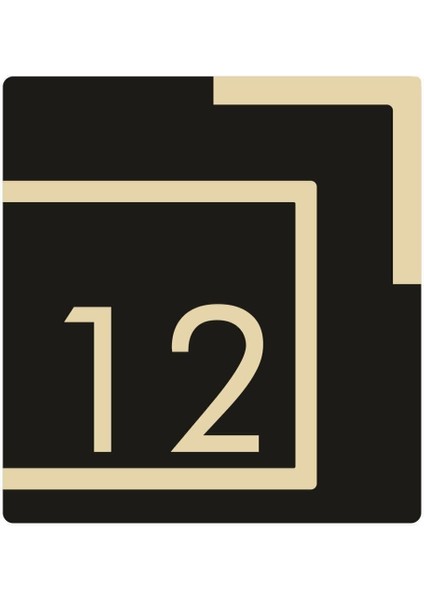 Daire Kapı Numarası Aynalı Pleksi No:12
