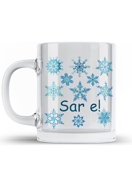 Sar E Temalı Kürtçe Şeffaf Camlı Kupa Bardak - Sar E Bardağı