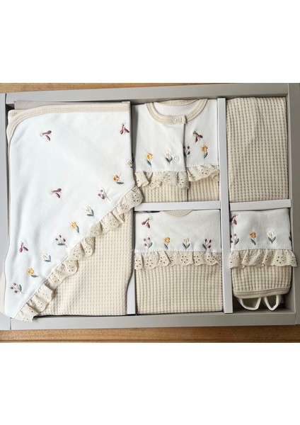 Turp 10'lu Waffle Çiçekli Lüx Hastane Çıkışı Bej