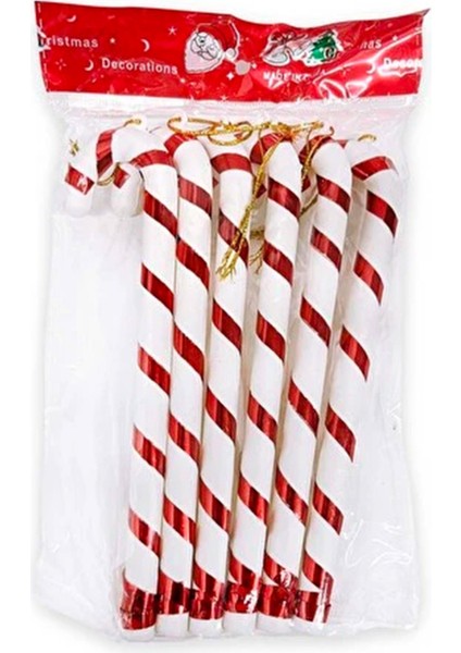 Yılbaşı Ağaç Süsü BASTON 17 cm Şeker Kamışı Ağaç Süsü