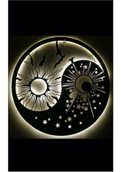 Denge Dekoratif LED Işıklı Ahşap Tablo