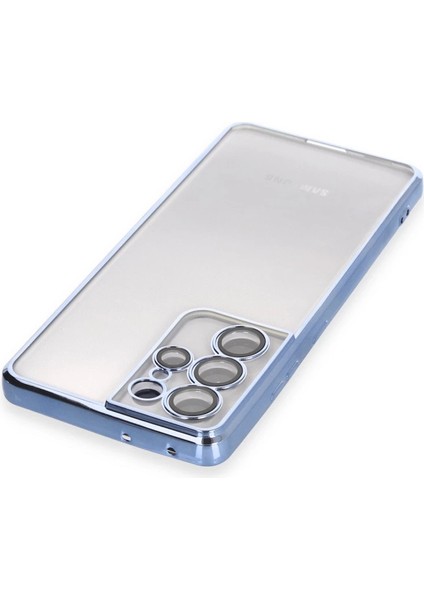 Samsung Galaxy S21 Ultra Kılıf Razer Lensli Silikon - Açık Mavi modelleri