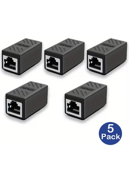 5 Adet RJ45 Bağlantı Kablosu - Dişi Dişi (F-F) Gigabit Destekli CAT7/CAT6/CAT5E/CAT5 Kabloları Için Yüksek Hızlı Ağ Genişletme
