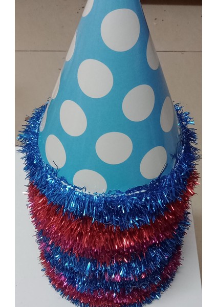 ayşecik yılbaşıveparti ıçin puantiyeli karışık renkli lakeli karton külah parti şapkası 50li paker fiyatları