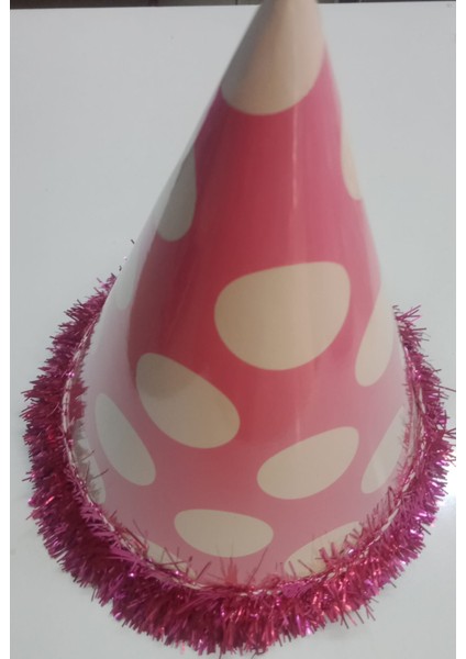 ayşecik yılbaşıveparti ıçin puantiyeli karışık renkli lakeli karton külah parti şapkası 50li paker fırsatları