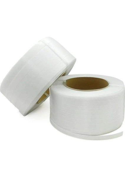 Beyaz Kompozit Lifli Dayanıklı Çember 25*2 mm 400 Metre 2 Adet