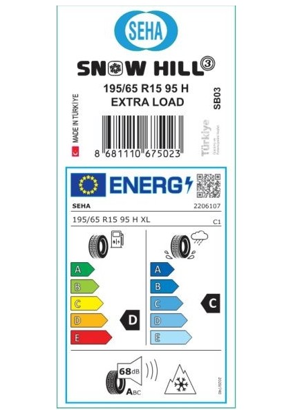 195/65 R15 95H XL SB03 Talas Kış Lastiği (Üretim Yılı: 2025) fiyatları