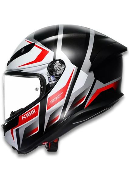 K6 S Karve Matt Black White Red Configuration Kapalı Motosiklet Kaskı Xl modelleri