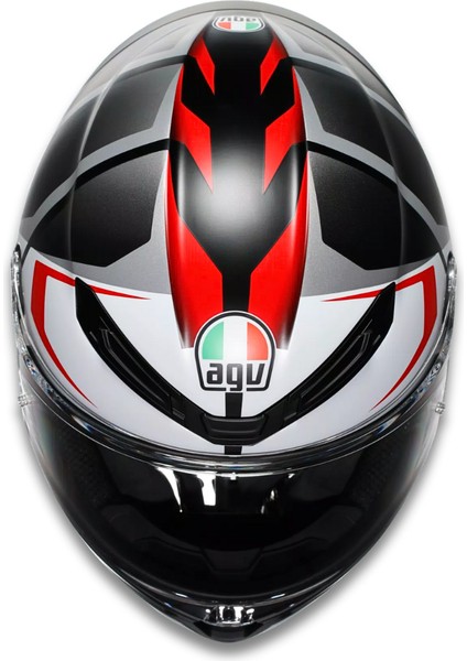 K6 S Karve Matt Black White Red Configuration Kapalı Motosiklet Kaskı Xl