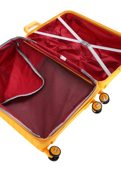 Ultra Hafif Polipropilen Körüklü Ekstra Hacim Büyük +Makyaj 2 Li Valiz Seti