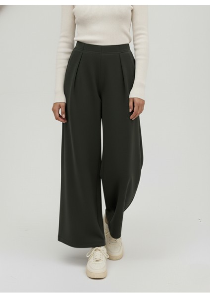 Pileli Bol Pantolon-Haki fiyatları