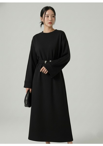 Bel Bağlamalı Elbise-Siyah fiyatları