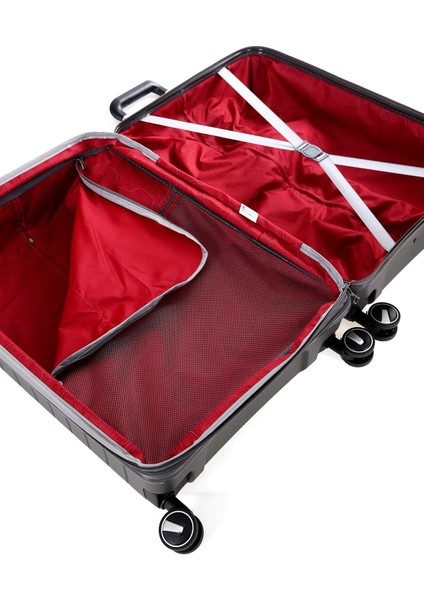 Ultra Hafif Polipropilen Körüklü Ekstra Hacim Büyük +Makyaj 2 Li Valiz Seti