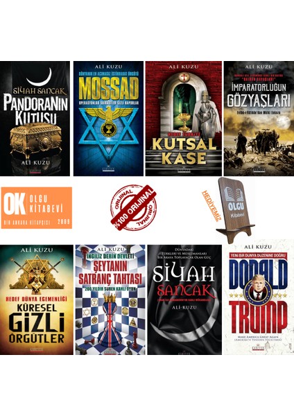 Gizli Örgütler - Siyah Sancak - Kutsal Kase - Mossad - Pandoranın Kutusu / 8 Kitap Set - Ali Kuzu